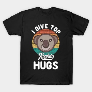 I Give Top Koalaty Hugs Retro Sunset Koala T-Shirt